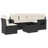 vidaXL Set mobilier de grădină cu perne, 6 piese, negru, poliratan