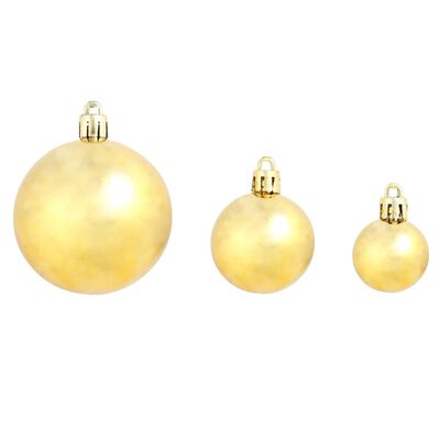 vidaXL Set globuri de Crăciun 100 de piese, 3/4/6 cm, auriu