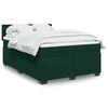 vidaXL Pat box spring cu saltea, verde &icirc;nchis, 140x200 cm, catifea