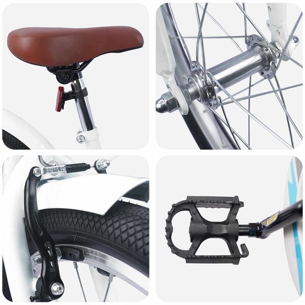 vidaXL Bicicletă pentru Copii 18 Inci pentru 5-7 ani Alb