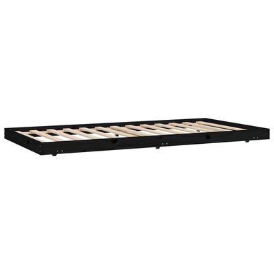 vidaXL Cadru de pat, negru, 80x200 cm, lemn masiv de pin