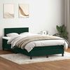 vidaXL Pat box spring cu saltea, verde &icirc;nchis, 120x210 cm, catifea