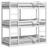vidaXL Pat supraetajat triplu, alb, 90x190 cm, lemn masiv de pin