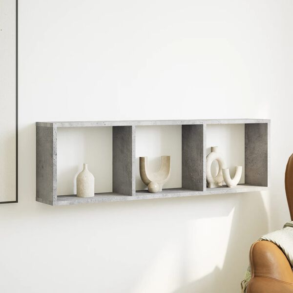 vidaXL Dulap de perete, gri beton, 100x16x30 cm, lemn prelucrat