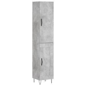 vidaXL Dulap &icirc;nalt, gri beton, 34,5x34x180 cm, lemn prelucrat