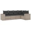 vidaXL Set canapele de grădină cu perne, 5 piese gri deschis poliratan
