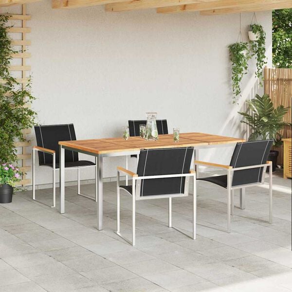 vidaXL Set de masă pentru grădină 5 pcs Maro Lemn Solid de Acacia
