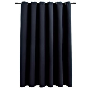 vidaXL Draperie opacă cu inele metalice, negru, 290 x 245 cm