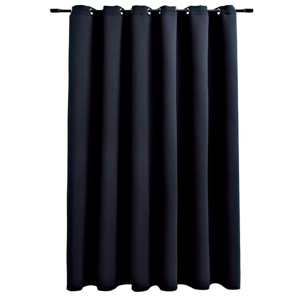 vidaXL Draperie opacă cu inele metalice, negru, 290 x 245 cm
