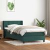 vidaXL Pat box spring cu saltea, verde &icirc;nchis, 80x210 cm, catifea