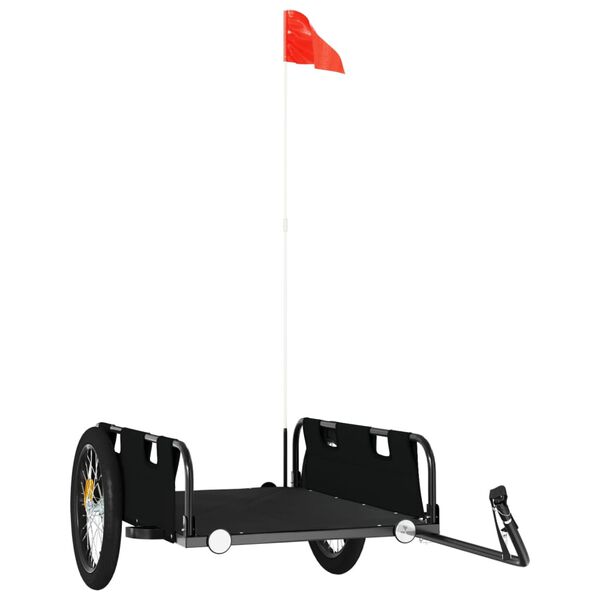 vidaXL Remorcă de bicicletă, negru, textil oxford și fier