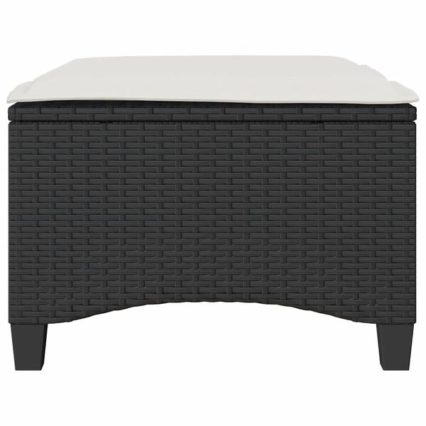 vidaXL Scaune de grădină cu perne 2 buc Negru 55x55x36 cm Poly Ratan