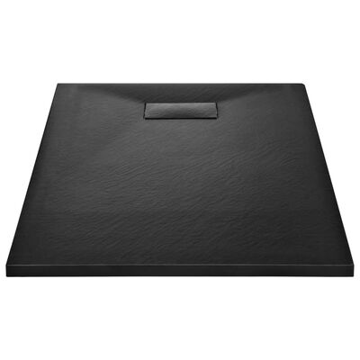 vidaXL Cădiță de duș, negru, 100 x 80 cm, SMC