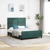 vidaXL Pat cu arcuri cu headboard Verde &icirc;nchis 160 x 200 cm Catifea
