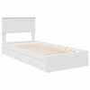 vidaXL Pat cu storage cu headboard Alb 90 x 200 cm Lemn compozit