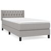 vidaXL Pat box spring cu saltea, gri deschis, 90x200 cm, textil