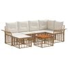 vidaXL Set de canapele de exterior 7 buc. Alb Natural și Crem