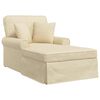 vidaXL Chaise Lounge cu fustă 3 buc. Crem țesătură 91 x 157 x 91 cm