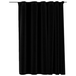 vidaXL Draperii opace, aspect de in, negru, 290 x 245 cm, cu c&acirc;rlige