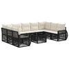 vidaXL Set de canapele pentru grădină 10 buc. Negru și Alb crem