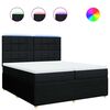 vidaXL Pat box spring cu saltea, negru, 200x200 cm, textil