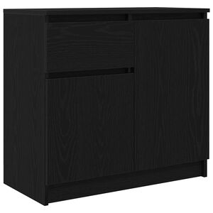 vidaXL Bufetă cu sertar Stejar negru 71x35x65 cm Lemn prelucrat