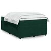 vidaXL Pat box spring cu saltea, verde &icirc;nchis, 120x190 cm, catifea