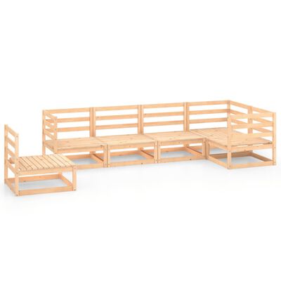 vidaXL Set mobilier relaxare de grădină, 6 piese, lemn masiv de pin