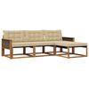 vidaXL Set de canapele de exterior cu pernă 4 pcs Natural și Bej