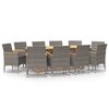 vidaXL Set mobilier de grădină cu perne, 11 piese, gri