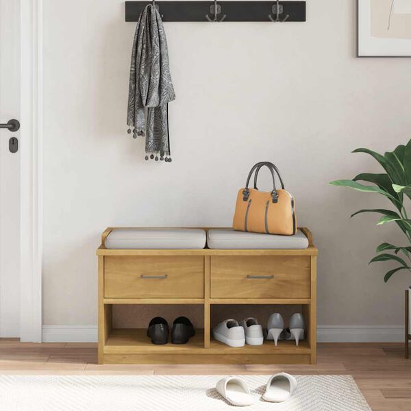 vidaXL Bancă pentru hol „SANDNES” 87x40x50 cm din lemn masiv de pin