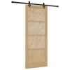 vidaXL Ușă glisantă Natural și Negru 86 x 211 cm Lemn masiv de pin
