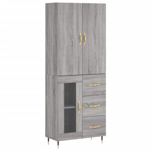vidaXL Dulap &icirc;nalt, gri sonoma, 69,5x34x180 cm, lemn compozit