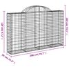 vidaXL Coșuri gabion arcuite 12 buc, 200x30x120/140cm, fier galvanizat