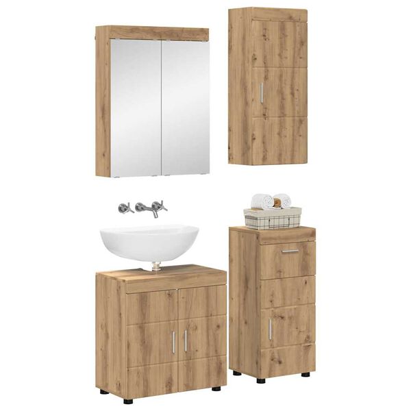 vidaXL Set de mobilier pentru baie cu sertar TULUM Stejar Artizanal