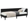 vidaXL Cadru de pat colțar cu saltea cu headboard 2 pcs Negru Catifea