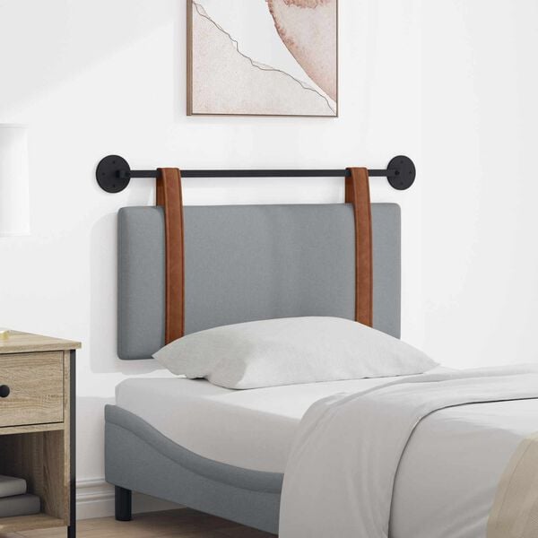 vidaXL Cap de pat suspendat Simplu Gri deschis 90 x 55 x 5 cm PU antic