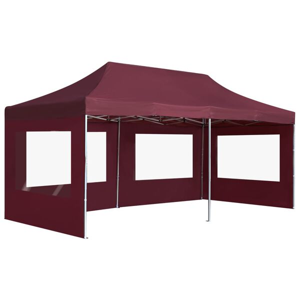 vidaXL Cort de petrecere pliabil cu pereți, roșu vin, 6x3 m, aluminiu