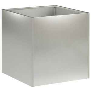 vidaXL Vază pentru Grădină Argintiu 45 x 45 x 45 cm Oţel inoxidabil