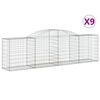 vidaXL Coșuri gabion arcuite 9 buc, 300x50x80/100 cm, fier galvanizat