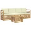vidaXL Set de canapele de exterior 5 pcs Alb și crem Poliester