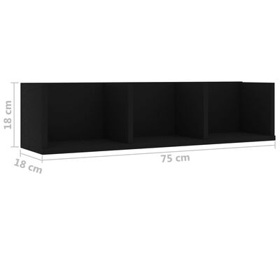 will do Erasure Beyond doubt vidaXL Raft de perete CD-uri, negru, 75 x 18 x 18 cm, PAL | vidaXL.ro