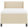 vidaXL Pat cu arcuri cu saltea cu headboard Crem 200 x 80 cm Poliester