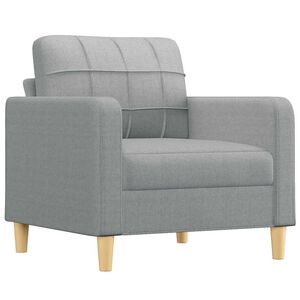 vidaXL Fotoliu canapea, gri deschis, 60 cm, material textil