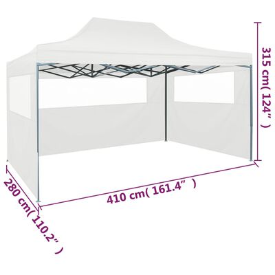 vidaXL Cort de petrecere pliabil cu 3 pereți laterali, alb, 3x4m, oțel