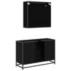 vidaXL Set de mobilier pentru baie 2 pcs Stejar Negru Lemn compozit