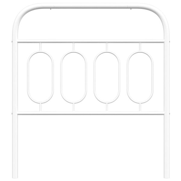 vidaXL Tăblie de pat de schimb metalică, alb, 80 cm