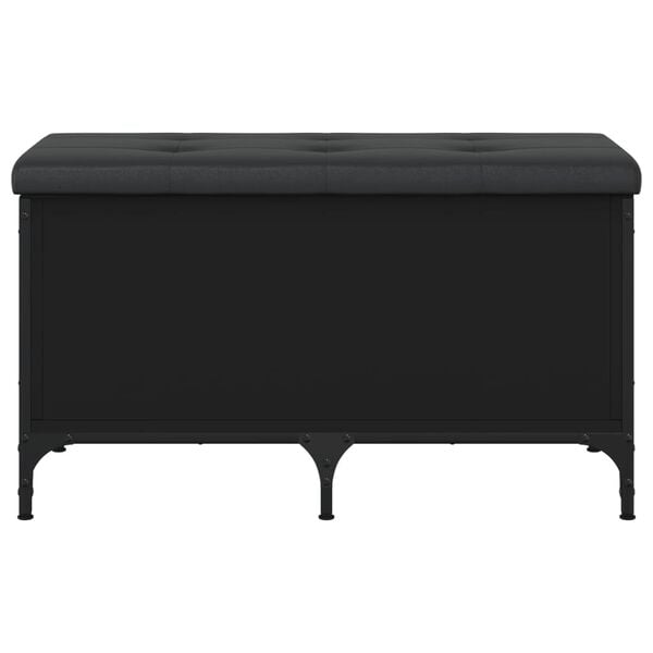 vidaXL Bancă de depozitare, negru, 82x42x45 cm, lemn prelucrat