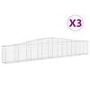 vidaXL Coșuri gabion arcuite 3 buc, 400x30x60/80 cm, fier galvanizat