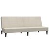 vidaXL Canapea extensibilă cu 2 locuri cu taburet, crem, microfibră